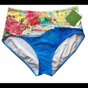 NWT KATE SPADE High Waist Scenic Bikini BOTTOM LG